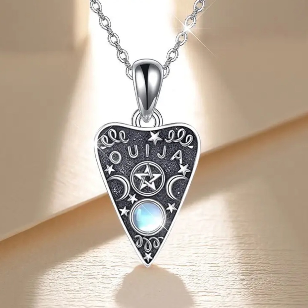 NWT Ouija Board Planchette opalite silver tone with silver chain new with tags